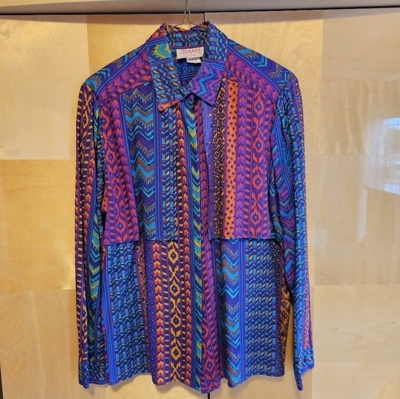 Adamo Tops - Vintage 90's colorful western Cowgirl Prairie shirt by Adamo Size 8